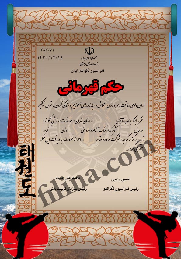 دانلود سری جدید حکم قهرمانی تکواندو